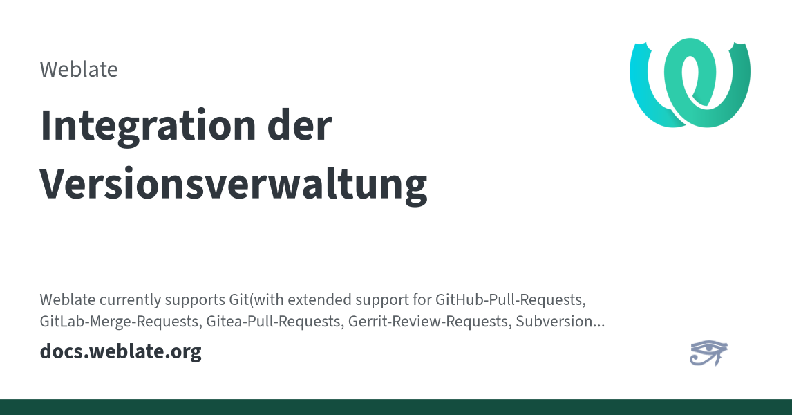 Integration der Versionsverwaltung - Weblate 2026.8 Dokumentation
