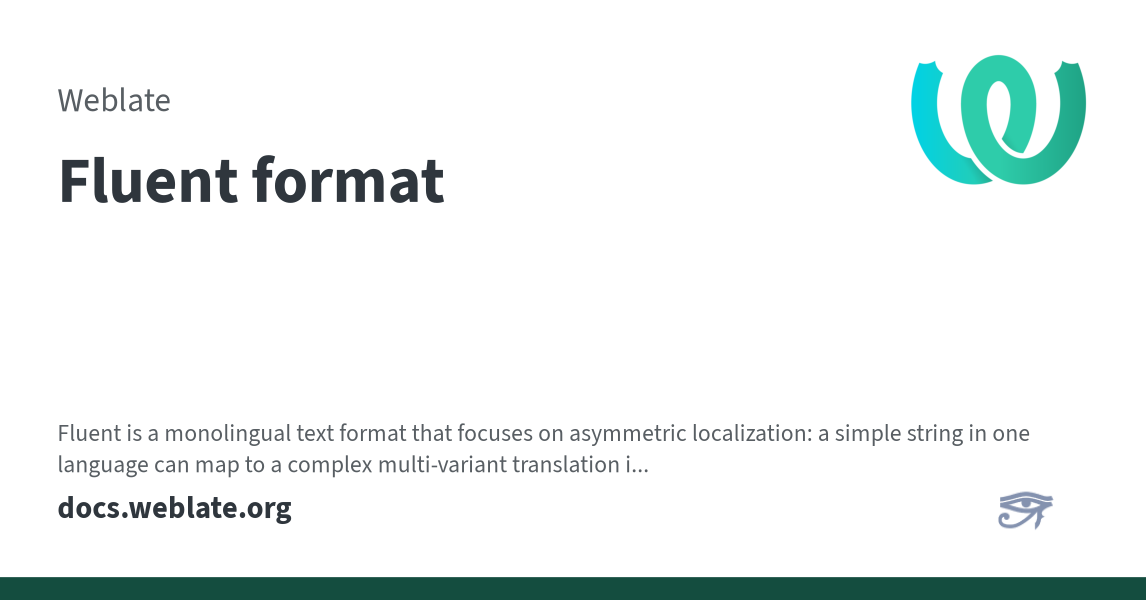 Fluent format - Weblate 2026.7.1 documentation
