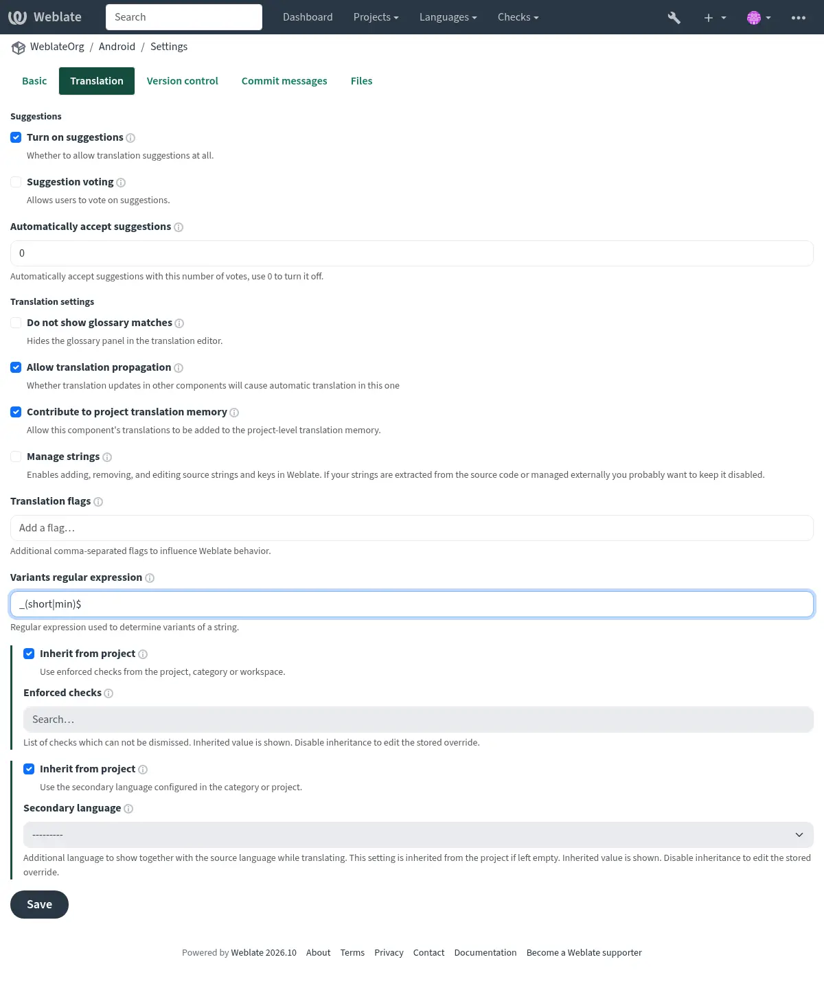Specific Complement Managing translations - Weblate 2026.10 documentation