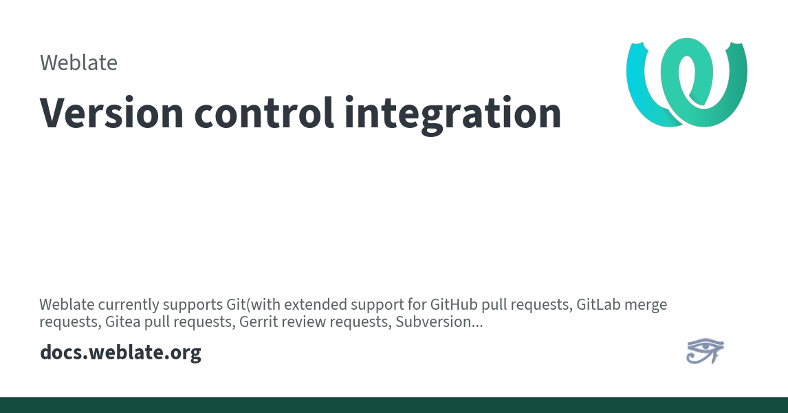 Version control integration - Weblate 2026.5 documentation