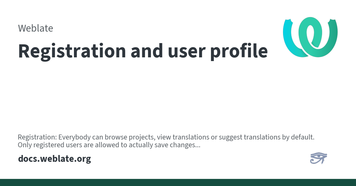 Registration and user profile - Weblate 5.12.2 documentation