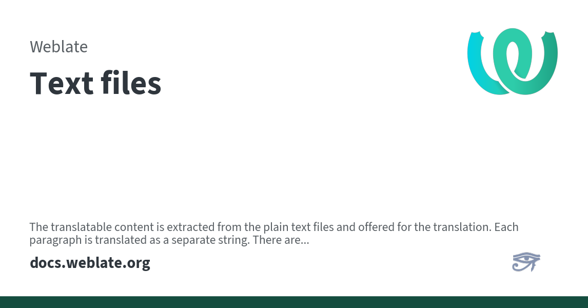 Text files - Weblate 5.16.2 documentation